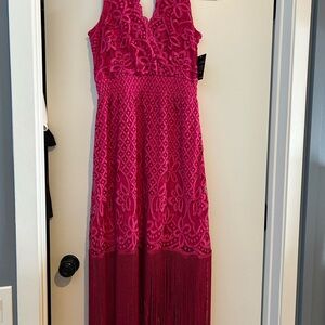 Boston Proper Pink Embellished Tiered Sundress